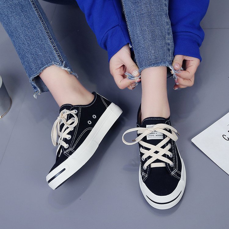 Korean Style Low-Top Cross Strap Canvas Shoes