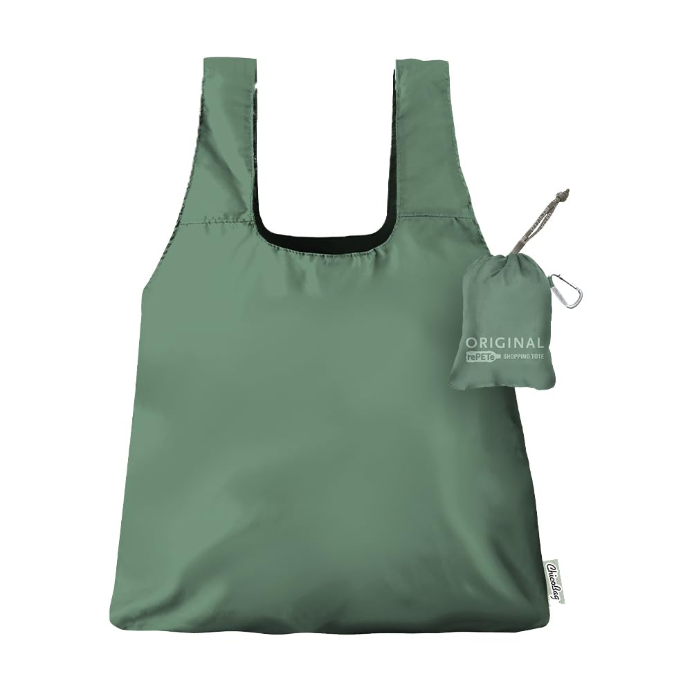 ChicoBag Original Compact Reusable Grocery Bag w/Attached Pouch and Carabiner Clip | Perfect for Shopping Travel Organization | Eco-Conscious Packable Tote | Boysenberry (Pack of 1)