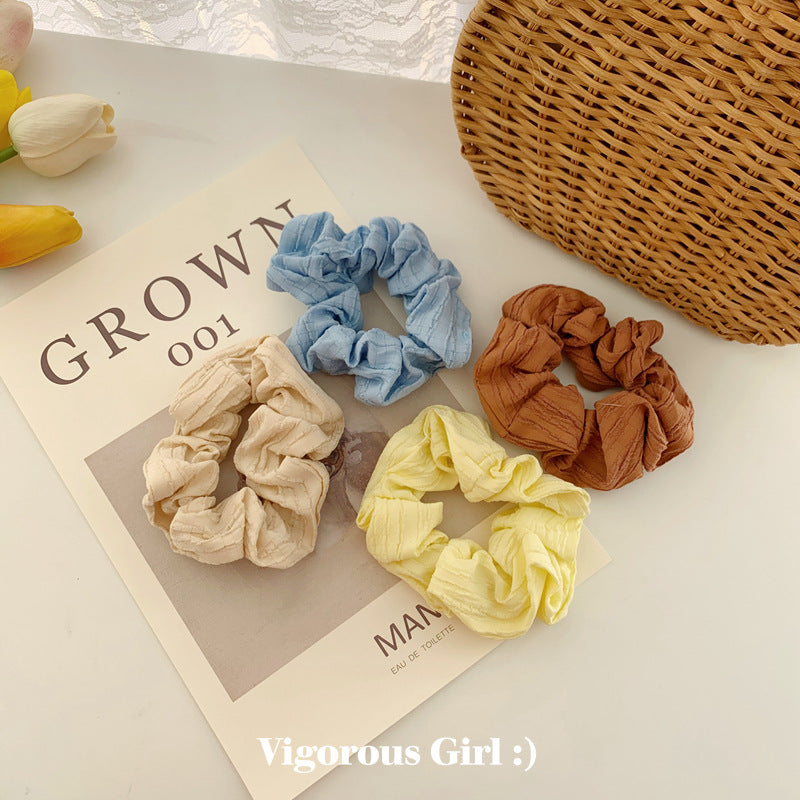 Spring Cream Puff Hair Ties - Sweet Fabric Accessories