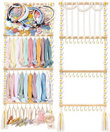 jontell Headband Holder for Girls Hair Bows Organizer for Baby Girls Hair Bows Hanger Headband Storage Hair Accessories Organizer for Baby Girls Bow Hanger Over The Door