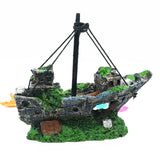 HoneTeek Fish Tank Decorations Resin Shipwreck Aquarium Decor for Tank Sunken Ship Aquarium Decorations Large Betta Fish Tank Accessories Wrecked Ship Fish Hideout Freshwater Saltwater Tanks