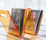 Acrylic Decorative Bookstand Retro W-shaped Storage Rack