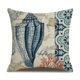 Ocean Theme Cotton Linen Cushion Cover for Home Decor
