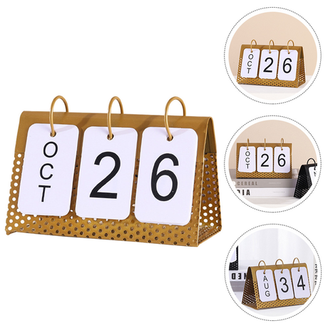 Metal Perpetual Calendar Desk Decoration for Office