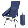 RISEPRO Upgraded Outdoor Camping Chair Portable Lightweight High Back Folding with Study Triangular Structure & 2-Sided Pocket for Outdoor Backpacking Hiking Travel Picnic Fishing Navy Blue
