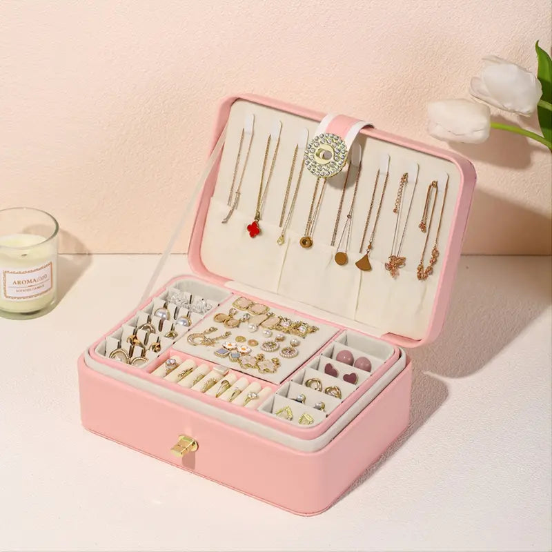 Multilayer Jewelry Organizer Case for Travel and Display