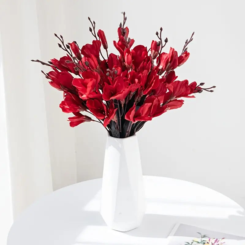 Artificial Silk Magnolia Flower Bouquet for Home Decor