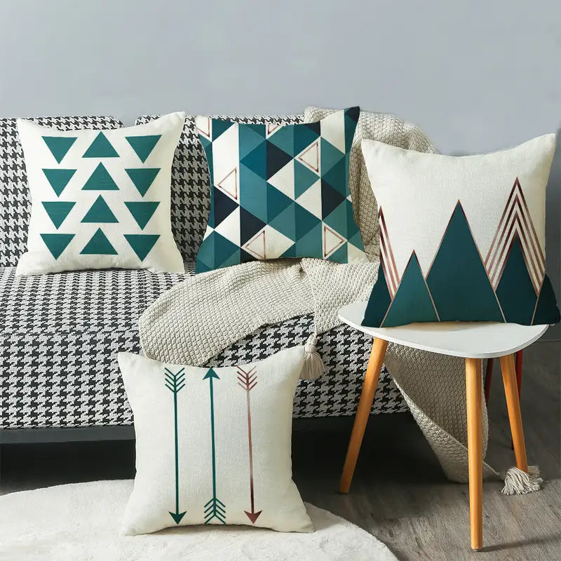 Geometric Print Throw Pillow Case for Home Decor