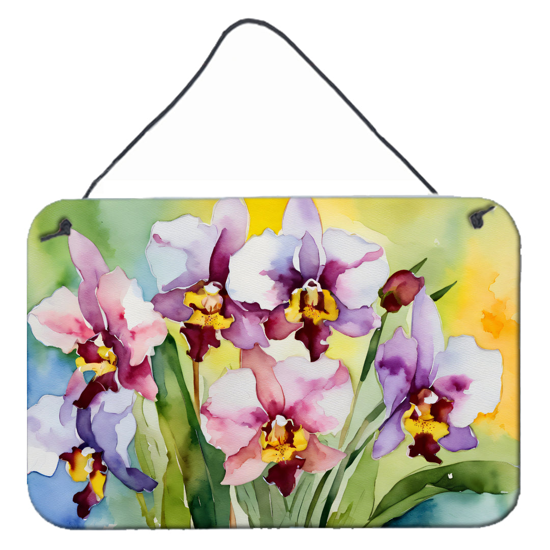 Orchids in Watercolor Wall or Door Hanging Prints