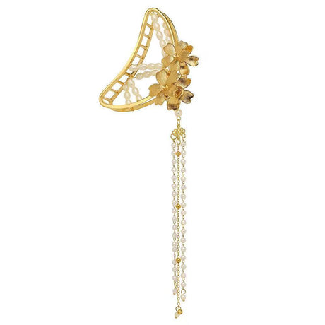 Large Metal Pearl Butterfly Hair Claw Clip for Women