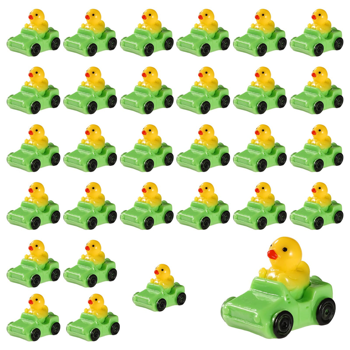 30pcs Ducks in a Car Resin Car Duck Set Funny Mini Car Ducks Unique Rubber Ducks Small Animal Tiny Ducks Car Dashboard Decor Micro Landscape Duck