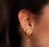 18K Gold Plated Trio Hoop Earrings (One Pair)