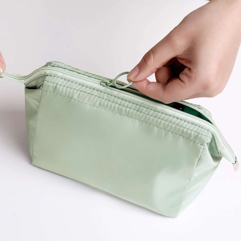 Solid Color Women's Zipper Cosmetic Bag Organizer
