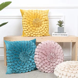 3D Flower Pattern Throw Pillowcase for Home Decor 18x18in