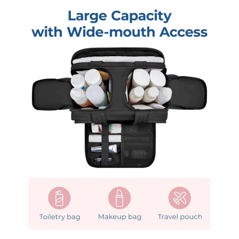 Travel Toiletry Bag – Large, Lightweight, Wide Open, Fluffy Organizer