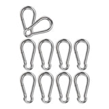 Spring Snap Hook Lsqurel 304 Stainless Steel Carabiner Steel Clips Keychain Heavy Duty Quick Link for Camping Hiking Traveling Fishing (2.36inch 10)