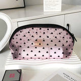 New Ins Heart Velvet Makeup Bag for Girls (Large Capacity)