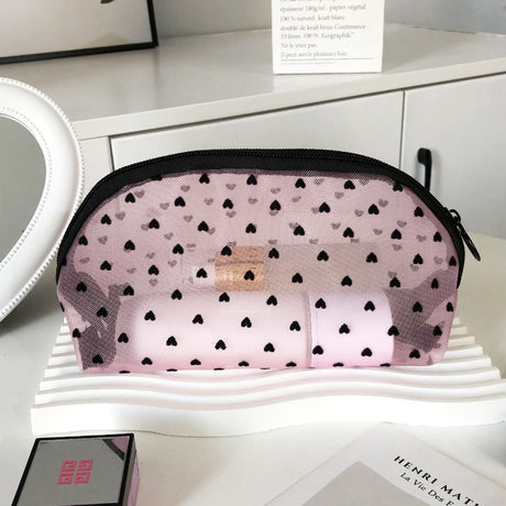 New Ins Heart Velvet Makeup Bag for Girls (Large Capacity)