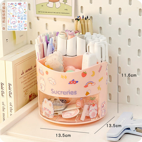 Large Capacity Rotating Pencil Holder Organizer