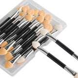 Neuorge 30pcs Disposable Dual Sides Eyeshadow Applicators Professional Double Head Sponge Brushes Eye Makeup Cosmetic Tool with Box for Women Girls(2.95inch Black)