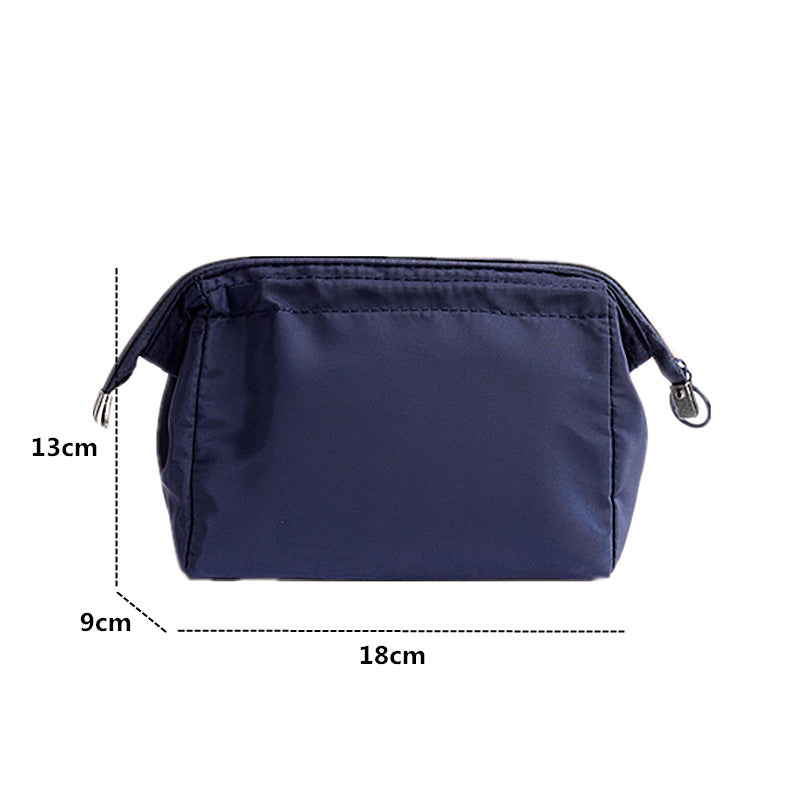 Solid Color Women's Zipper Cosmetic Bag Organizer