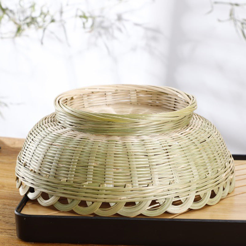 Bamboo Lotus-Shaped Fruit Basket for Home Storage