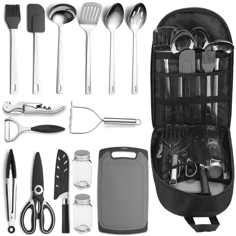 ReaNea Camping Essentials Zubehör Campingausrüstung Must Haves Kochutensilien Set Camping KücheBackpacking Supplies Camper Gadgets Reisen Picknick Geschenke