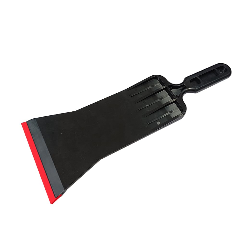 Wider Bulldozer Squeegee Water Blade Handle Scraper Side Wiper Swiper for Vinyl Car Auto Glass Film Window Tint Tools (Black with red Blade)