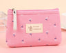 Letter Flower Print Canvas Makeup Bag for Women