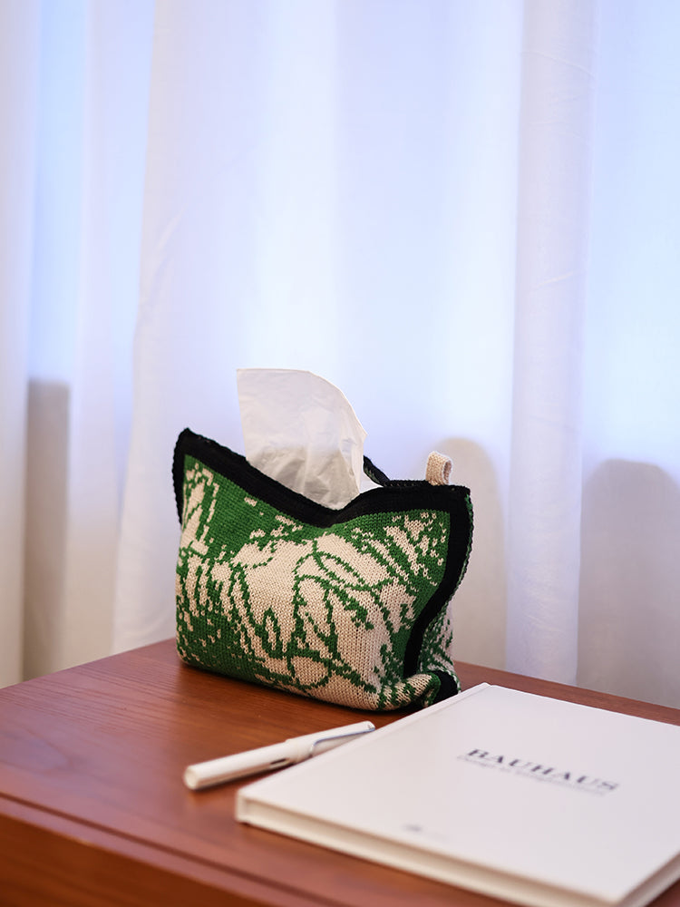 Knitted Tissue Box Storage Bag