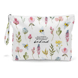 Makeup Bag Toiletry Bag Waterproof Large Capacity Travel Cosmetic Bag Zipper Pouch for Women Girls Mom Wife Sister Friends Wet Bag Baby Diaper Bag Bee Wildflower Sunflower Decor
