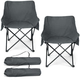 HaSteeL Camping Chair for Adults Compact Folding Portable Chairs Set with Side Pockets for Outdoors Fishing Hiking Backpacking Picnic Beach Travel Supports to 250lbs & Storage Bags (Grey)