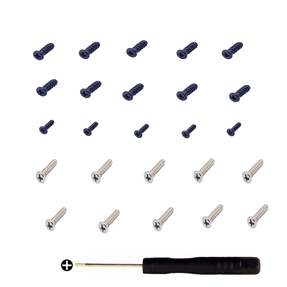 Headband Screws Replacement for Sony WH-1000XM5 Wireless Noise Canceling Headphones 25 Packs xm5 Headphones Screws Over-Ear Headphones Headstock Screws (10pcs Black+10pcs Silver+5pcs Black)