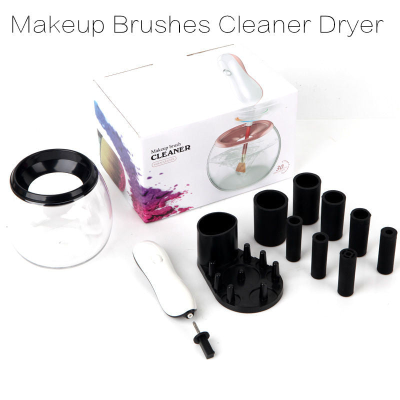 Makeup Brush Cleaning Set, White, Rotating Cleaner