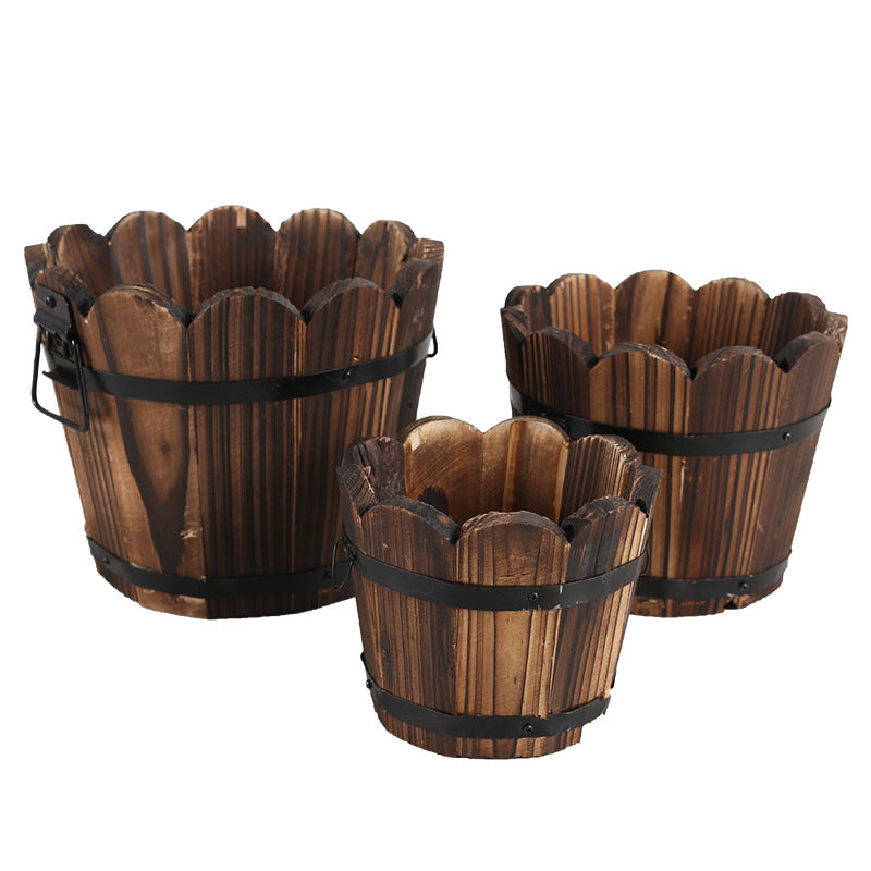 Carbonized Wood Planter for Garden and Succulents