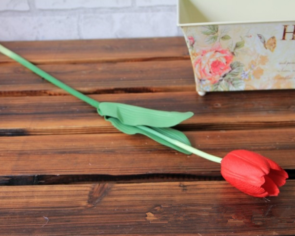 Single Tulip, Faux Silk Flower for Home Décor