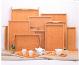 Bamboo Rectangular Serving Tray with Handle for Home