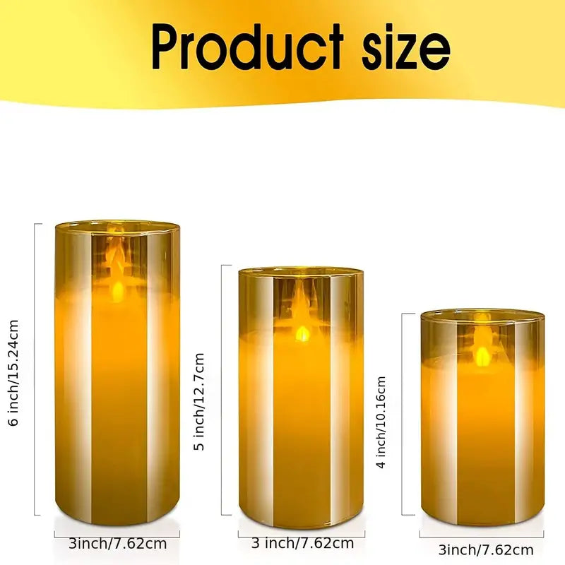 3pcs Battery Operated Electric Candles for Home Decor