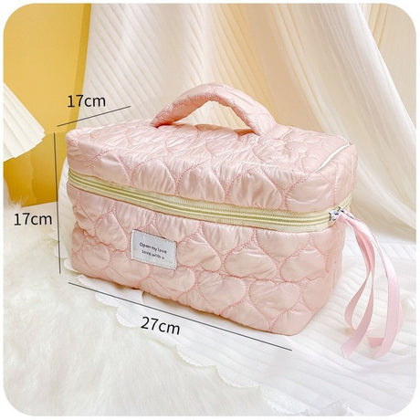 Solid Color Large Makeup Organizer Bag for Women
