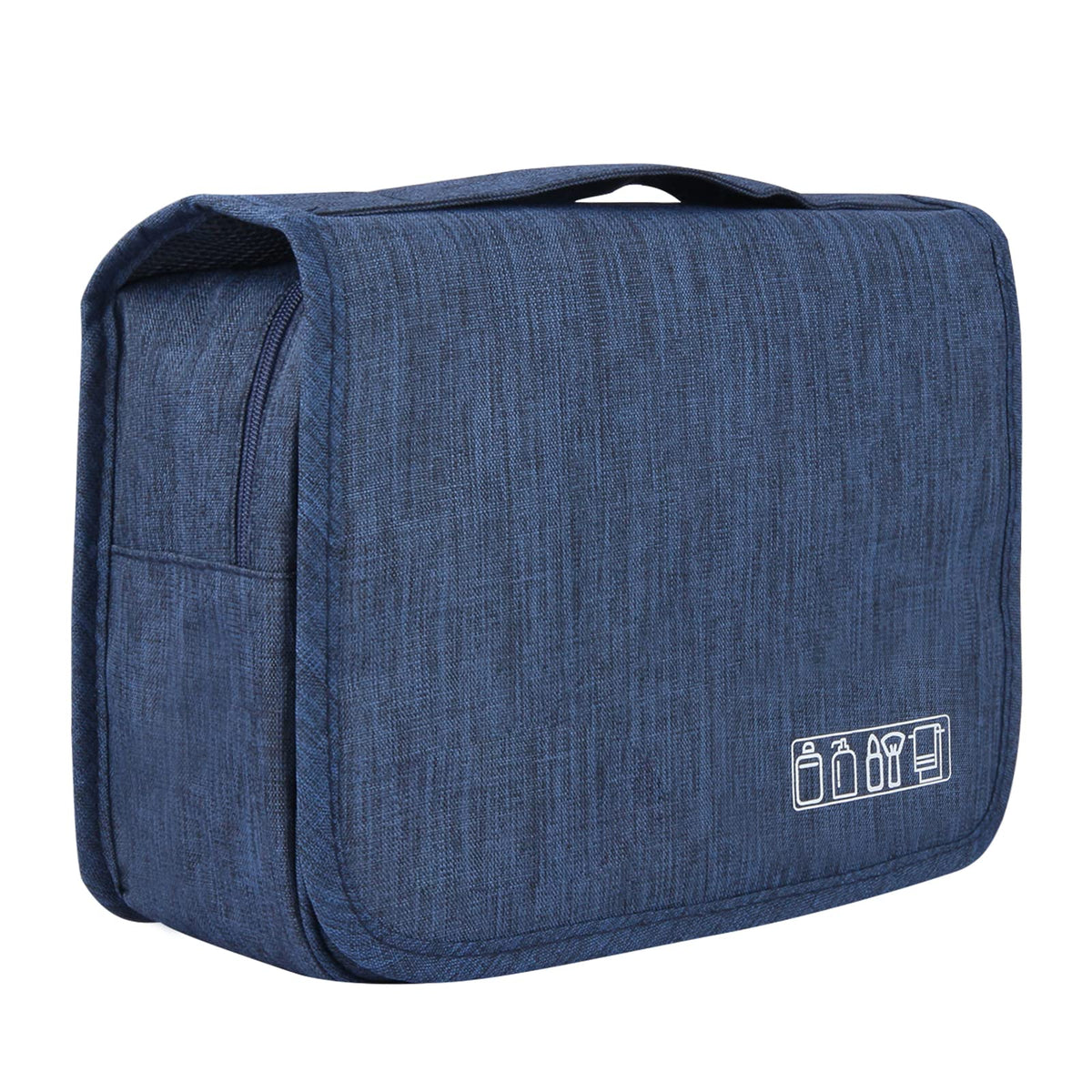 SRVR Travel Toiletry Bag Hanging Toiletry Bag Water-Resistant， Makeup Cosmetic Bag with Sturdy Hook(Blue)