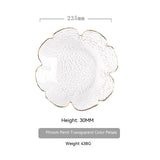 Japanese Hammered Petal Glass Bowl Plate Set