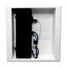 DataComm Electronics 45-8011-1P Multi-Functional Recessed Media Box with Integrated Duplex Power Receptacle For Seamless Home & Office Connectivity Solutions In Wall Box Hides TV Outlet & Cables