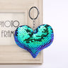 Sequin Heart Bag Charm with Reflective Keyring Design
