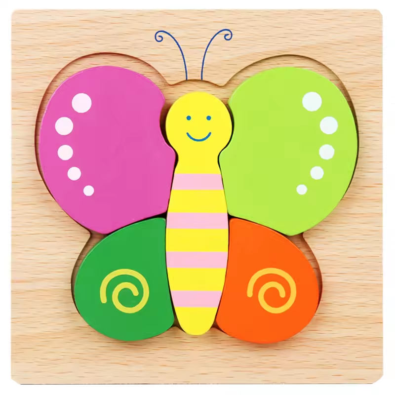 Montessori Wooden Educational Puzzle Board (One Set)