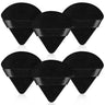 6-Piece Powder Puff Face Triangle Set - Triangle Powder Puff Soft Velour Makeup Sponges for Loose Powder and Body Powder - Beauty Makeup Tools (Black)