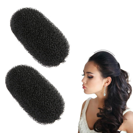 AEGYPIUS 2Pcs Charming Bump It Up Volume Inserts Hair Comb Nylon Material Hair Pads Beehive Hair Style Tool Hair Base Styling Clip Accessories for Women Lady Girl (Black)