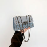 Studded Chain Bag, Tote and Shoulder Bag for Women
