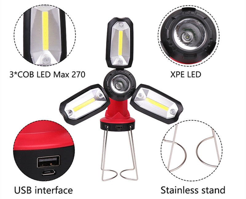 LED Camping Lantern, Outdoor Tent Light, Emergency Fan