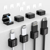 Magnetic Cord Organizer HolderEIZLXQ 8 Pack Under Desk Cable ManagementAdhesive Magnetic Cable Clips for Home Office Desk Phone Car Desktop Nightstand-Black