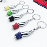 Car Modification Metal Keychain with Air Filter Pendant